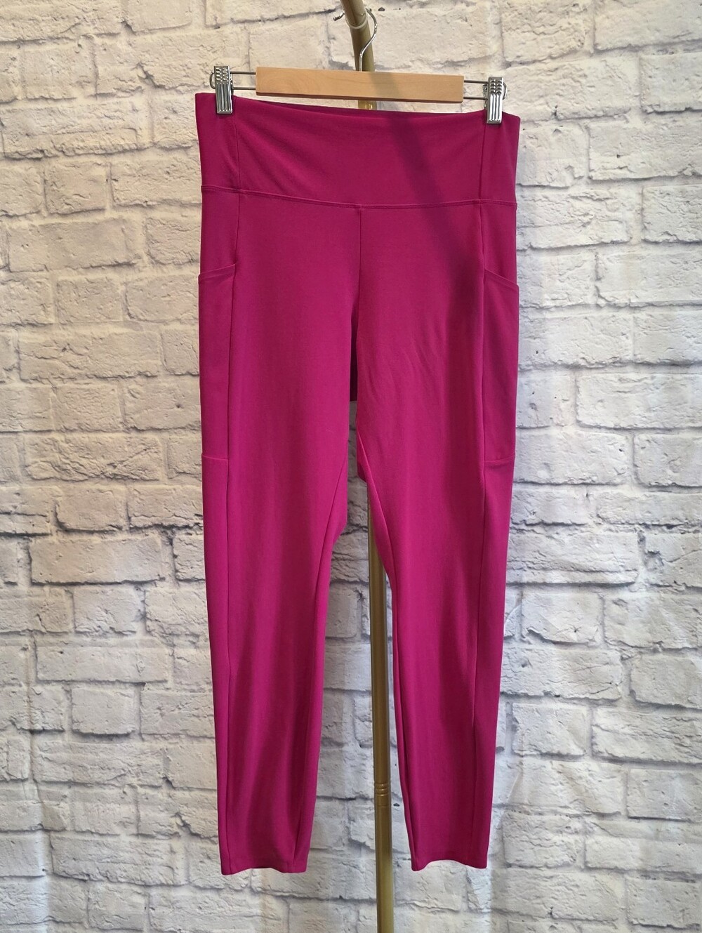 REI Co-op Take Your Time 7/8 Leggings Size L Milky Way Magenta Pockets